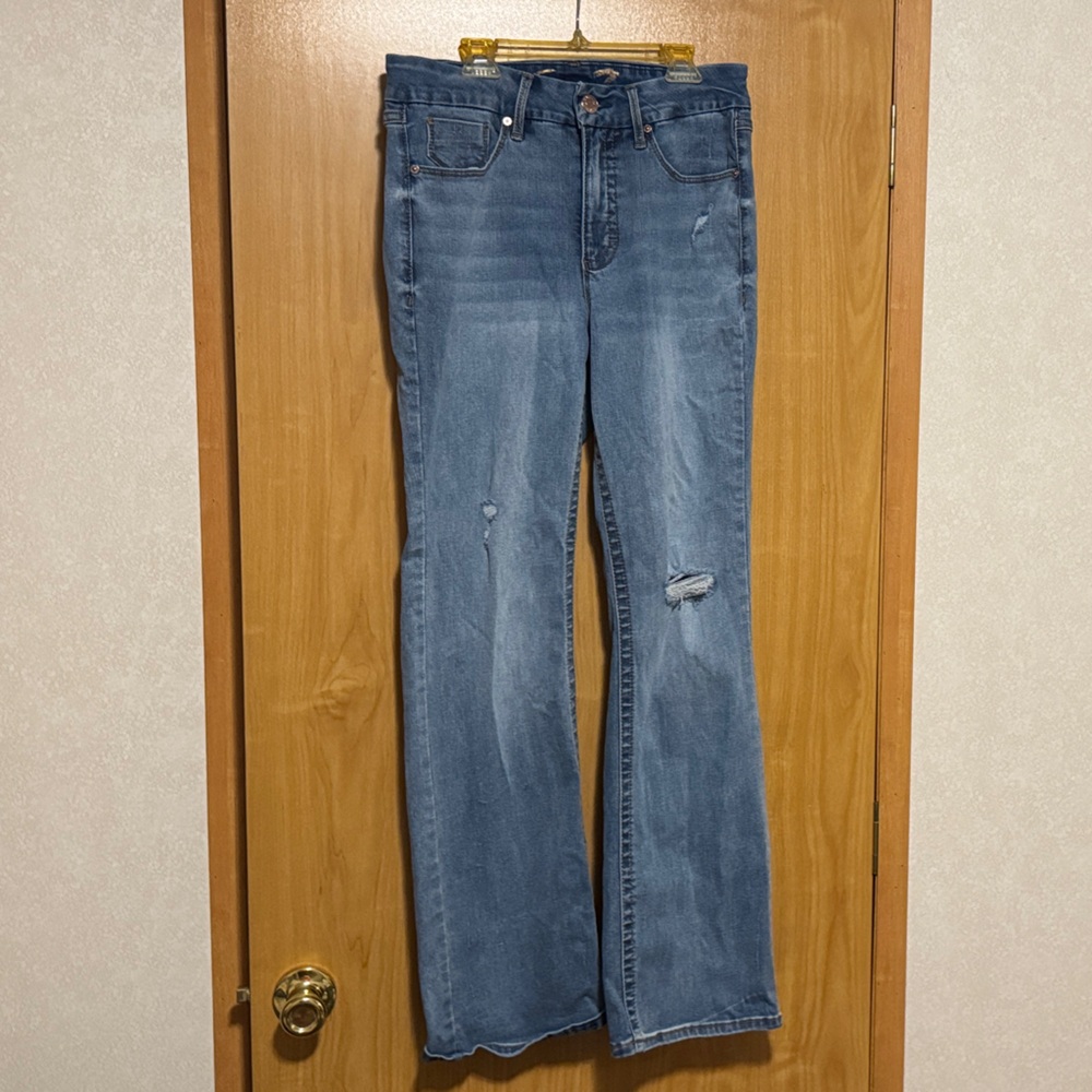Seven7 Women's Classic Blue Flare Jeans